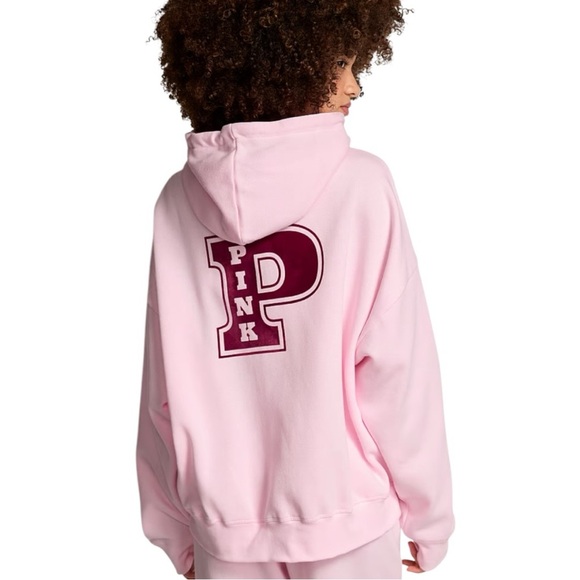 Pink ivy Fleece Campus Full -Zip Hoodie, pink tulip Size Large - Picture 16 of 16